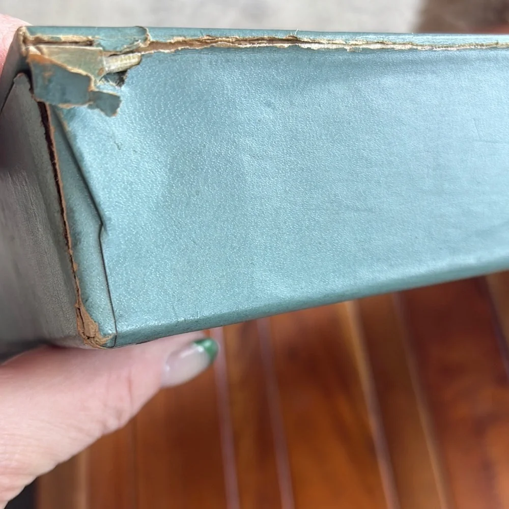 Vintage Blue Green Dresser Box